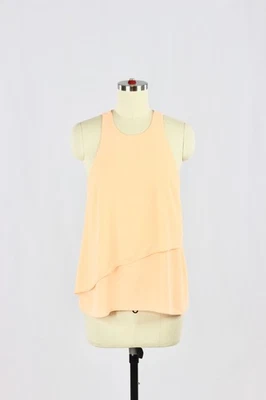 ELIZABETH AND JAMES Cheridah Neon Orange Chiffon Layered Tank Blouse, Size XS - Image 1 of 4