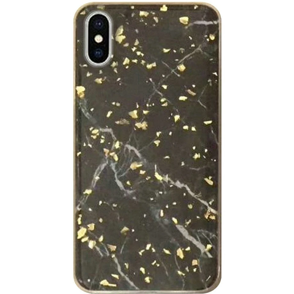 GSA Frozen Gold Flake Marble Candy Case For iPhone XS Max (6.5") - Black - Image 1 of 1