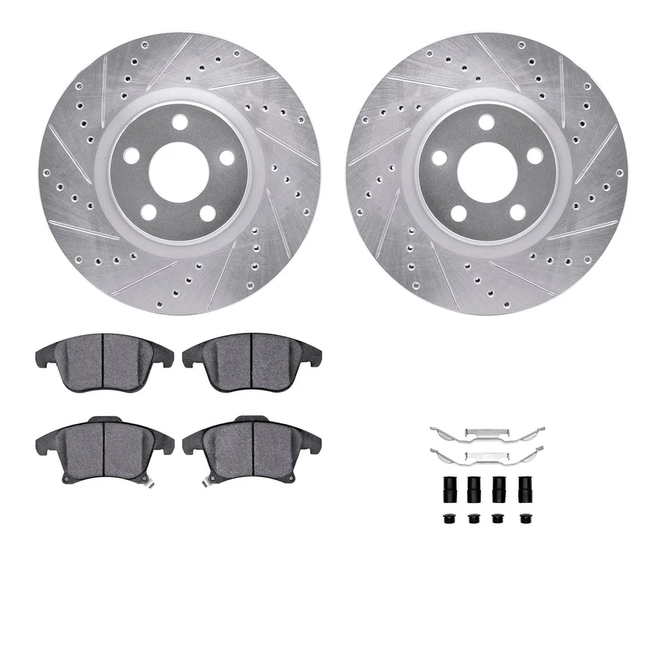 For Lincoln MKZ 17-20 Brake Kit eLINE Series Drilled & Slotted Front Brake Kit w Foto 1 de 4