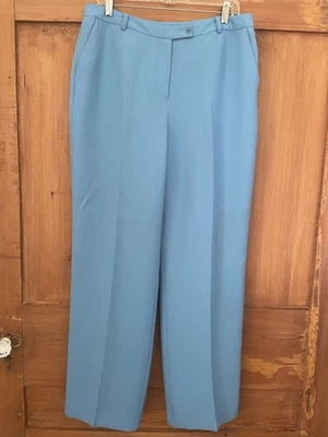 NWT Women’s Evan Picone Waterfall Blue Crepe Dress Pants Pockets 14 - Image 1 of 4