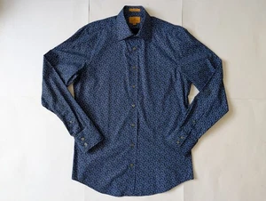 Simon Carter Slim Fit Leaf Motif Long Sleeve Shirt Men's UK Size 15.5 Great Con - Picture 1 of 15