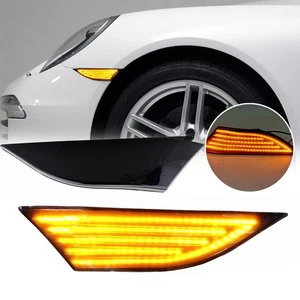 2x Amber LED Side Marker Light Indicator For 911 Carrera 991 Boxster Cayman 981 - Picture 1 of 10