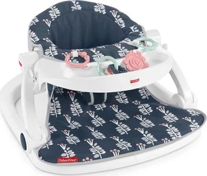 Fisher-Price Portable Baby Chair Sit-Me-Up Floor Seat With Snack Tray Navy - Picture 1 of 6