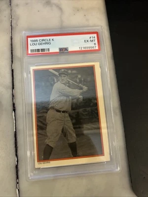 1985 Topps Circle K All Time Home Run Kings - Lou Gehrig #14 - Image 1 of 2