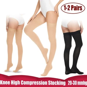 Compression Stockings Therapeutic 30-40mmHg Closed Toe Socks Thigh High Support - Picture 1 of 17