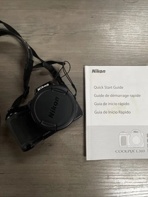 Nikon Coolpix L310 Digital Camera 14.1Mp Black With Strap Works - Image 1 of 4