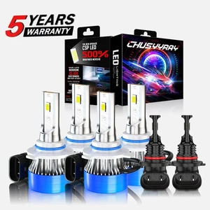For Cadillac CTS 2003-2007 Combo LED Headlight Fog Light 6x Bulbs 440W 6000K - Picture 1 of 13