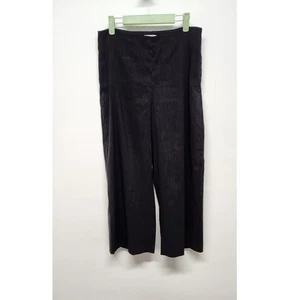 Vince. Women's Linen Blend Mid Rise Cropped Wide Leg Pants, Size 8 in Black - Picture 1 of 17
