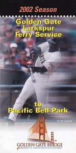 2002 SAN FRANCISCO GIANTS POCKET SCHEDULE - LARKSPUR FERRY SERVICE - Picture 1 of 1