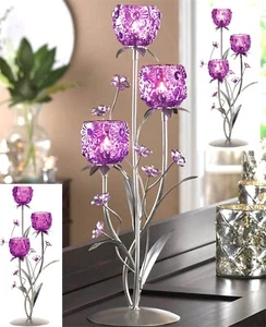 CANDELABRO TRIPLE FUCSIA BLOOMS ** PLUMÍN - Imagen 1 de 12