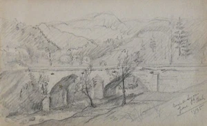 Louis Dupuis (1862-1951) (140) - crayon - Saint-Cassin (pont Saint-Charles) - Imagen 1 de 1