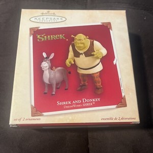 Hallmark Shrek and Donkey Keepsake Ornaments Set of 2 DreamWorks 2003