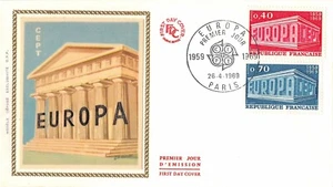 Envelope FDC SILK FRANCE EUROPA 1969 PARIS - Picture 1 of 1