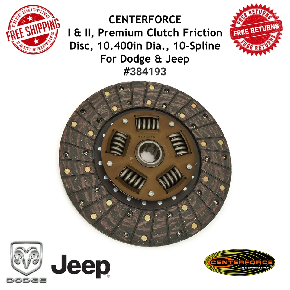 Disco de fricción embrague premium Centerforce serie I y II para Dodge y Jeep 1955-06 Foto 1 de 4