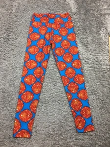 Lularoe Leggings Womens One Size Blue With Orange Red Lion Stretchy - Picture 1 of 13