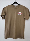 Women's Trader Joe's Employee Hibiscus Flower Logo Beige Tan T-Shirt Medium
