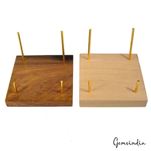 Soporte de madera para piedras preciosas grandes con elección de madera pulida 5x5 pulgadas - Imagen 1 de 16