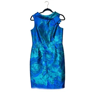 Rickie Freeman TERI JON Floral Bodycon Cocktail Dress A-Line Midi RUNS SMALL - Picture 1 of 8