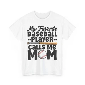 My Favorite Baseball Player Calls Me Mom Baseball Lovers Women T-shirt - Picture 1 of 10