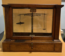 Becker's Sons Old Apothecary/Analytical Balance SCALE - Wood & Glass Case As Is