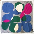 Designer PIECES Abstract GEOMETRIC Blue Gray Green Pink Silky Polyester 40 Scarf
