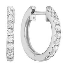 Gili Jewels 0.33 CT White Gold 14mm Diamond Huggie Earrings - Large 14k Round