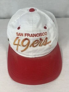 Vintage 90’s Sports Specialties SF 49ers NFL White Two Tone Script Snapback Hat - Picture 1 of 5