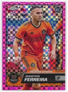 2023 Topps Chrome MLS #199 Sebastián Ferreira Pink X-Fractor RC - Houston Dynamo - Picture 1 of 2