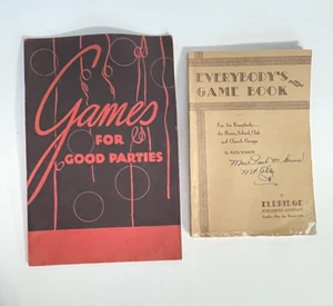 Lot of 2 Vintage Party Game Books Barbara Taylor 1946 & Mata Wasson - Imagen 1 de 15