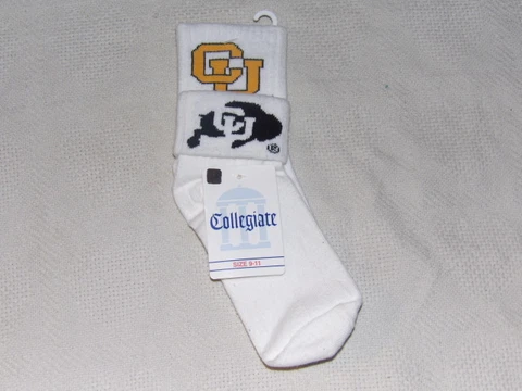 NCAA Colorado Buffaloes Fold Down Adult Socks Sz 9-11 NWT Cover