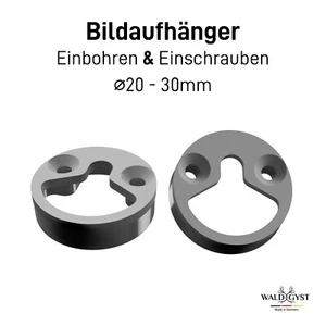 2St. Schlüsselloch Aufhänger Bildaufhänger 20, 25, 28, 30mm | zum Einbohren - Bild 1 von 6
