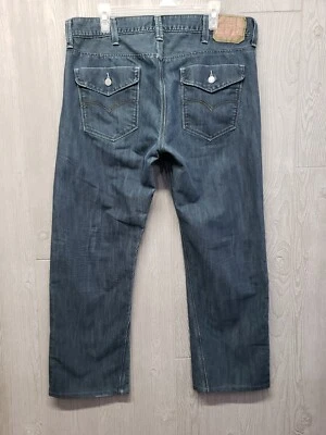 Levis Jeans Mens Fits 38x29 Straight Dark Blue Denim Authentic Classic 38x34 - Image 1 of 4