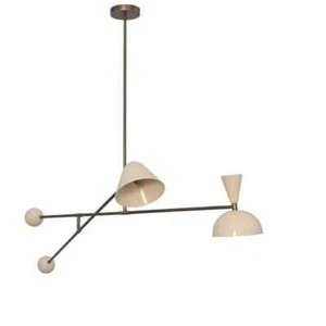 Modern Contemporary 2Light Brass Sputnik Chandelier Counterbalance Light Fixture - Picture 1 of 3