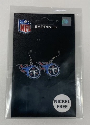 Tennessee Titans Football Team Logo NFL Silver Dangle Earrings Set Cover