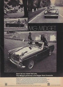 1969 MG Midget Convertible Performs A Lot Bigger Than It Sounds VINTAGE PRINT AD - Picture 1 of 2