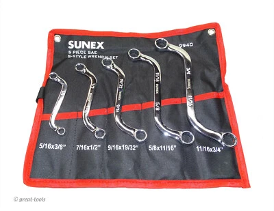 S-SHAPED WRENCH SET – sae – standard – obstruction wrenches – automotive tools - Image 1 of 2