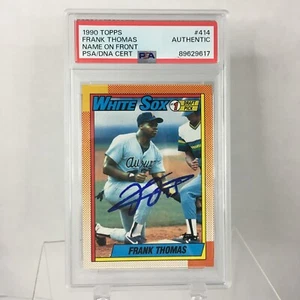 1990 Topps #414 Frank Thomas Auto PSA DNA Authentic Name on Front White Sox - Picture 1 of 5