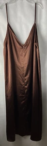 Abito da sera H&M Hennes & Mouritz taglie forti XXL davanti dietro scollo a V marrone A9 - Foto 1 di 12