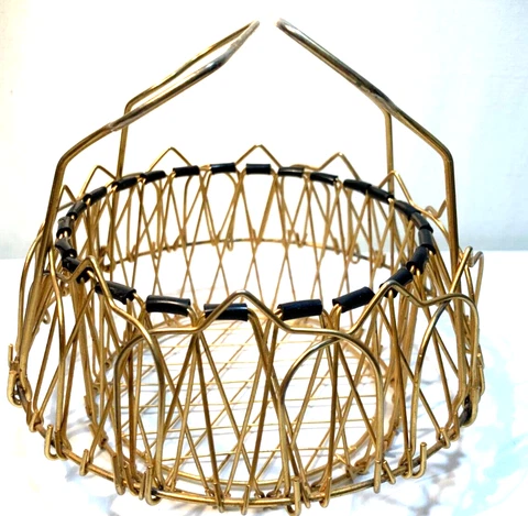 Adjustable French Wire Egg Basket  folds into several different ways 1960's MCM Cover