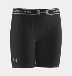 Under Armour Boy's Baselayer Shorts, Small, Black, Underwear, New With Tags - Picture 1 of 2