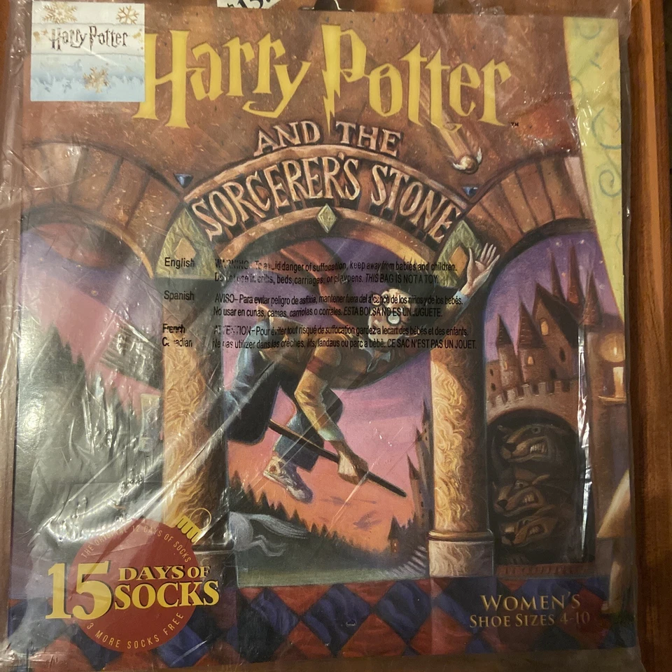 Women's Harry Potter 15 Days of Socks Holiday Gift Set Advent Calendar Crew