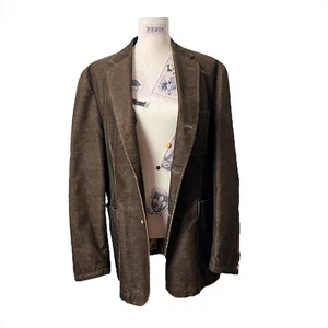 Vintage Mosaic Mens Brown Velvet 3 Button Sports Jacket Blazer Size 52 EUR - Picture 1 of 12