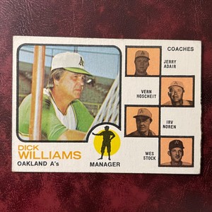 1973 Topps Set DICK WILLIAMS #179 OAKLAND A'S - VG-EX