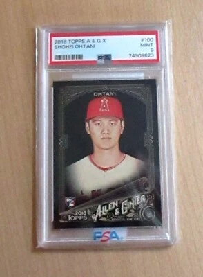 2018 Topps Allen Ginter X black parallel rookie card RC Shohei Ohtani #100 PSA 9 - Image 1 of 2