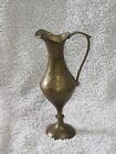 Vintage Miniature Solid Brass Etched Ewer Pitcher 5.5' Tall