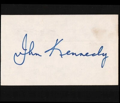 JOHN KENNEDY AUTHENTIC AUTOGRAPHED 3 X 5 CARD - MLB BASEBALL - Image 1 of 4