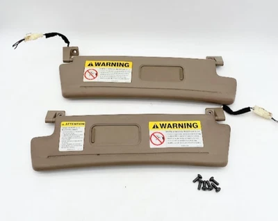 1998 - 2004 Volvo C70 CONVERTIBLE Sun Visor Set Pair Both Left Right Brown Tan - Изображение 1 из 4