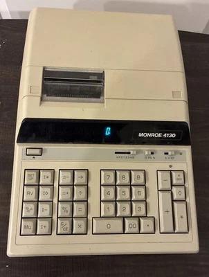 Monroe 4130 12 Digit Printing Display Heavy Duty Calculator Working - Image 1 of 4