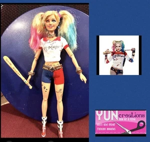 Harley Quinn Barbie Puppe OOAK Handmade Collectors Art Custom Unikat dC Comics - Bild 1 von 14