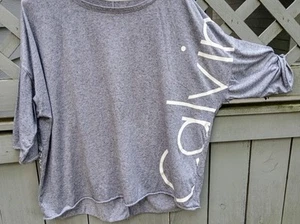 Calvin Klein Performance T Shirt Women's 2X Gray Quick Dry 3/4 Sleeve Pullover - Picture 1 of 4